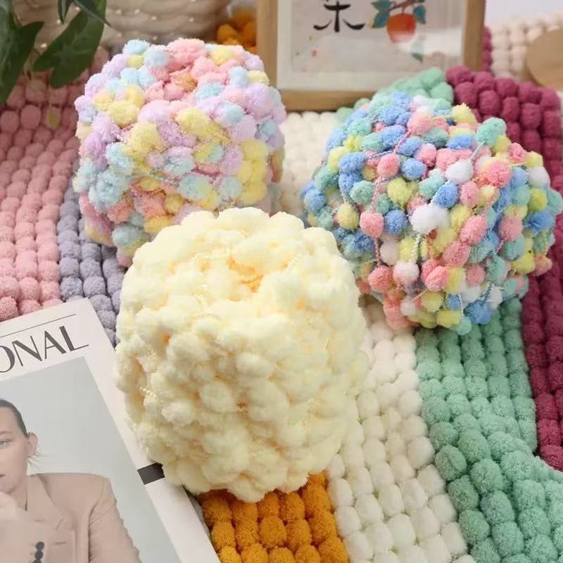 100g Pom Pom Yarn Colorful Chu - огляд і ціна Woven Scarf Blanket