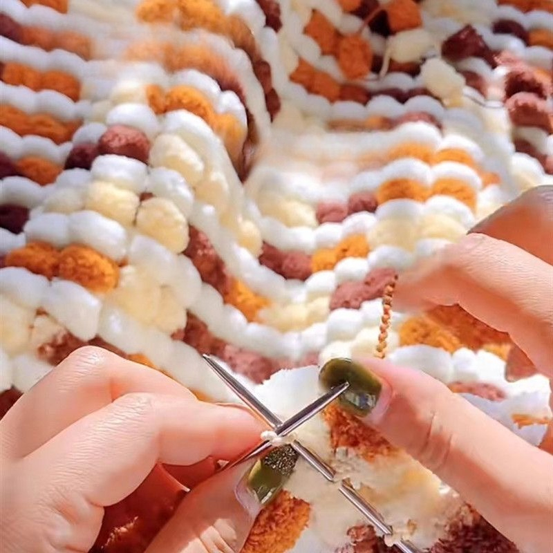 100g Pom Pom Yarn Colorful Chu - огляд і ціна Woven Scarf Blanket